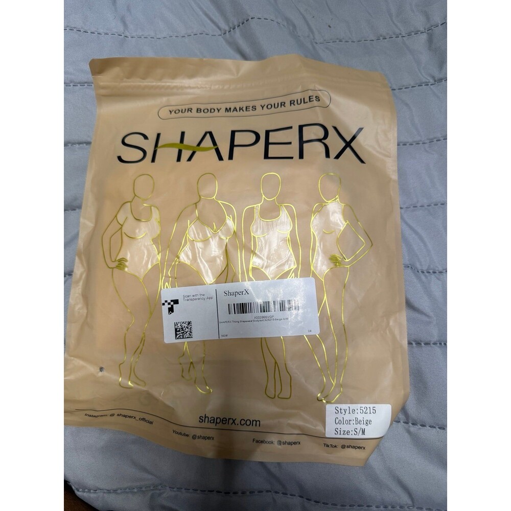 NIB SHAPERX Shapewear Bodysuit Style 5215 in Beige. Size S/M.